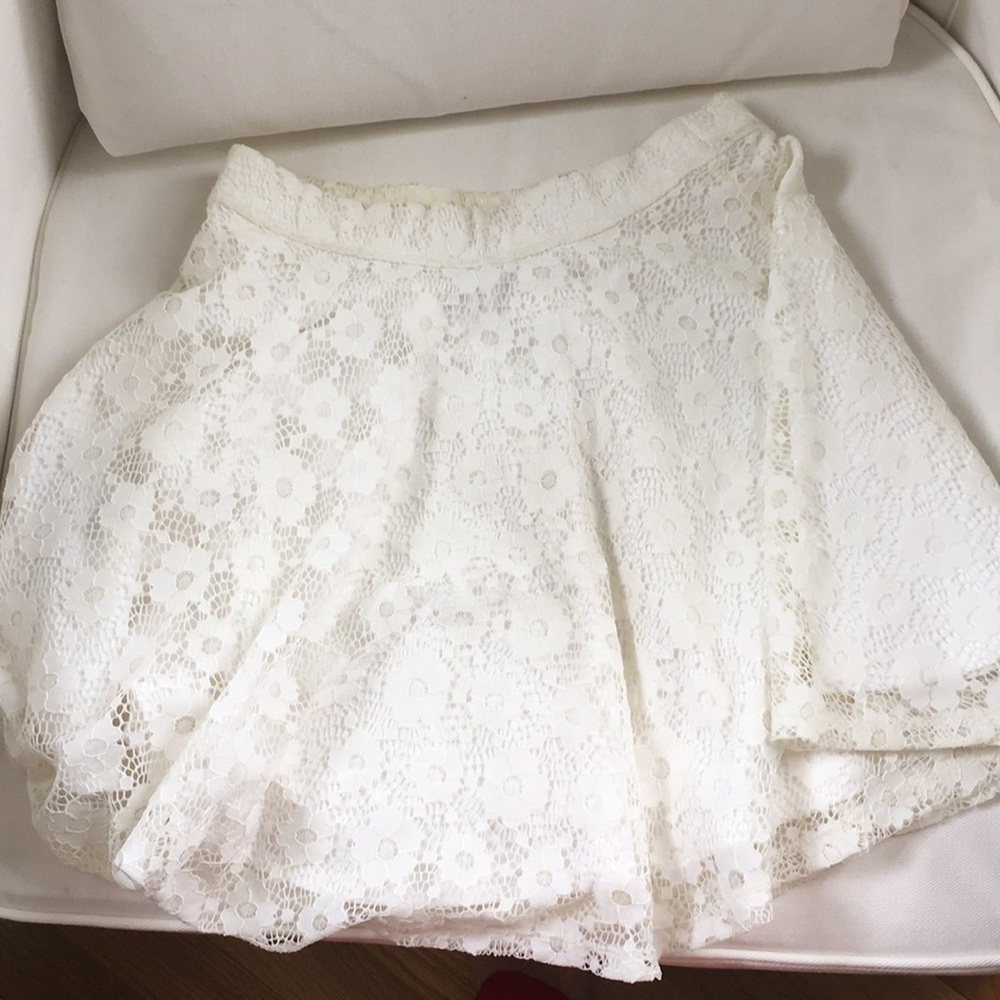 Abercrombie KIDS — high waisted white lace skirt